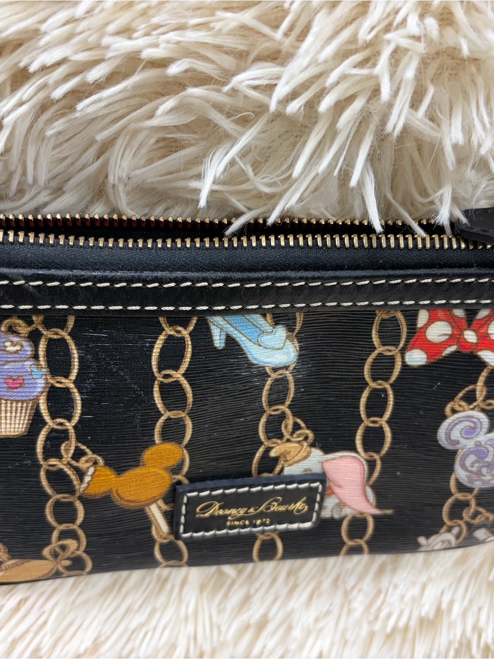 DOONEY & BOURKE Disney Colab Black Patterned Wristlet Crossbody